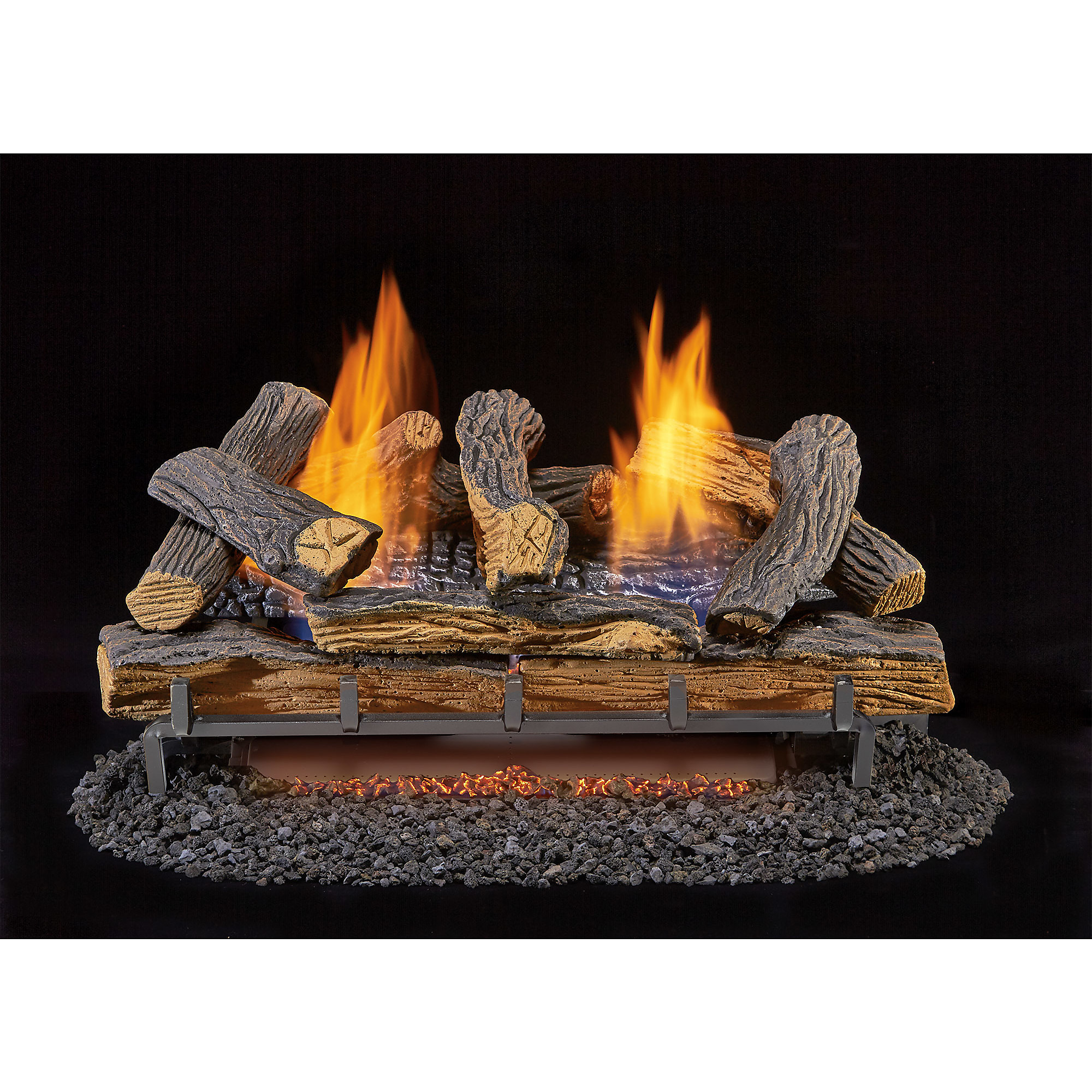 Bluegrass Living, Ventless Log Set 24in. Split Red Oak T-Stat Con, Heat Output 33000 Btu/hour, Heating Capability 1500 ft², Model# DLS-24T-1